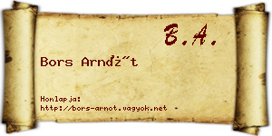Bors Arnót névjegykártya